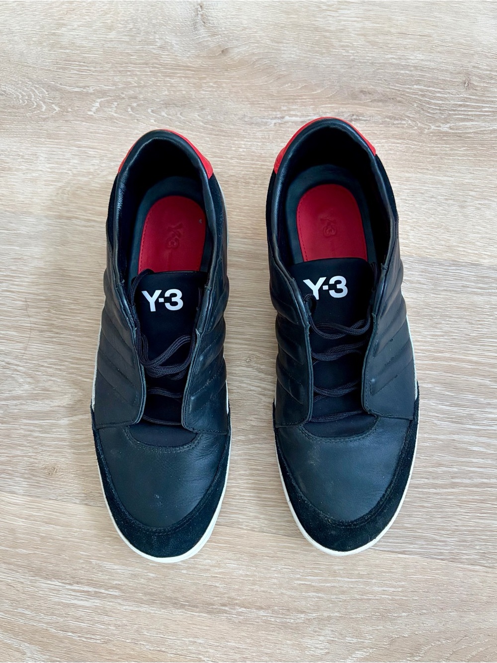 Men’s Adidas Y-3 Black Sneakers with Red Insole Accent-Honja Low